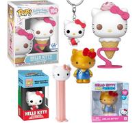 Hello Kitty Figurine de collection exclusive Pop ! Figurine de tête de personnage conique, cintre de poche classique et mini métal doré