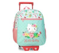 Hello Kitty Floral Kitty Sac à dos scolaire avec chariot Vert 27 x 33 x 11 cm Polyester