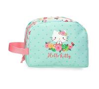Hello Kitty Floral Kitty Trousse de Toilette Verte 20,5 x 16,5 x 7,5 cm Polyester