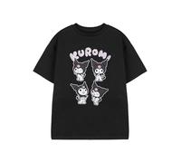 Hello Kitty & Friends Kuromi Filles T-Shirt Noir | T-Shirt Graphique à Manches Courtes pour Enfants | Personnages de Sanrio Haut