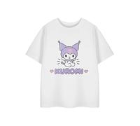 Hello Kitty & Friends Kuromi Girls T-Shirt Blanc à Manches Courtes | Tee-Shirt Graphique Coeur pour Enfants | Haut de Personnage Sanrio
