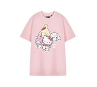 Hello Kitty & Friends T-Shirt à Manches Courtes Femme Rose | Tee-Shirt Graphique Sanrio | Haut de Personnage Mignon