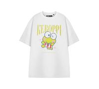 Hello Kitty & Friends T-Shirt Blanc à Manches Courtes pour Femme | Tee-Shirt Graphique Keroppi