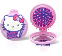Hello Kitty Hair Brush Set Of 2 For Kids,Scalp Massage Brush With Pocket Mirror,For All Hair Types,Removes Tangles And Split Ends
