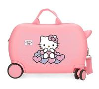 Hello Kitty Hearts & Dots, valise enfant, rose, en ABS, Quatre roues doubles multidirectionnelles, Serrure à combinaison latérale, intérieur avec deux compartiments.