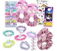 Hello Kitty Hello Kitty Ensemble de chouchous - My Melody, Kuromi et Cinnamoroll avec 8 chouchous et 4 pinces à cheveux, autocollants, plus | Élastiques à cheveux Hello Kitty pour filles