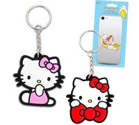 Hello Kitty Hello Kitty Lot de 2 porte-clés avec 2 porte-clés Sanrio pour sacs à dos, sacs, sacs à main, plus décalcomanies