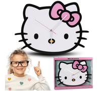 Hello Kitty Horloge murale XL pour chambre d'enfant, GRANDE horloge murale analogique 50x35.5 cm