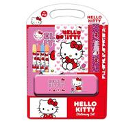 HELLO KITTY ICONIC Kit d'écriture, trousse cadeau, trousse métallique, stylos, trousse pour enfants, confortable et polyvalent, qualité et résistance, 27 x 37,5 cm, rouge/blanc, M, Rouge/blanc, M