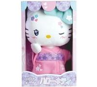 Hello Kitty Kimono Kawai Peluche 22 cm JEMINI Version kawai avec kimono et tongs.