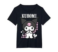 Hello Kitty - Kuromi Anime T-Shirt, Femme Grandes Tailles, Noir, 2X