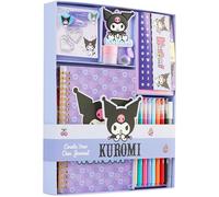 Hello Kitty Kuromi Journaling Kit DIY pour Fille et Ados, Carnet A5, Planche Autocollant, Porte Clés, Notes Autocollantes et Accessoires, Papeterie Kawaii, Cadeau Fille (Violet Kuromi)