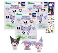 Hello Kitty Kuromi Mini Figurines Blind Bags Set - 3 Pack Twinchees Sanrio Mystery Figurines Bundle with Figure + Stickers | Kuromi Party Supplies, Fournitures