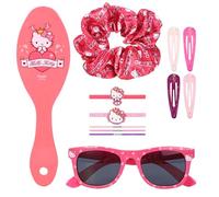 Hello Kitty Lot de 12 accessoires pour cheveux avec lunettes de soleil et peigne et étui de transport