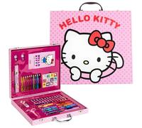 Hello Kitty Mallette Artistique Deluxe 52 Pièces Enfant | Kit de Dessin et Coloriage Portable avec Feutres, Craies de Cire, Crayons de Couleur et Accessoires | Cadeau pour Filles et Garçons