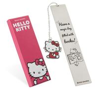 Hello Kitty - Marque-Page Métallique avec Breloque Suspendue, Accessoire Lecture - 100% Acier Inoxydable - Gris - 1 Pièce