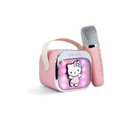Hello Kitty Mini haut-parleur de karaoké LED sans fil avec microphone Bluetooth Rose Changement de couleur