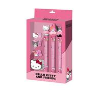 Hello Kitty Mix-Pack de 3 Crayons Éternels + 3 Gommes + Taille-crayon, Rose, 14 x 23 cm