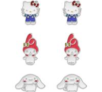 KIDS EUROSWAN Hello Kitty Ensemble de boucles d'oreilles à tige assorties pour filles, taille unique, Métal, Pas de gemme