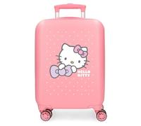 Hello Kitty My Favourite Bow, Valise Cabine, Valise pour Enfant, fabriquée en ABS, Quatre Roues Doubles de Rotation multidirectionnelle, Pratique intérieure avec Deux Compartiments en Caoutchouc