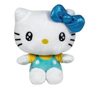 HELLO KITTY Peluche 50th Anniversaire - Personnage à collectionner doux inspiré des aventures du chaton Kitty - Hauteur 16 cm (AZURRO)