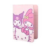Hello Kitty Porte-passeport - Housse de voyage sous licence officielle, joli cadeau Sanrio, Pink Hello Kitty Friends, Compacte