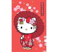 Hello Kitty - Poster JAPANESE STYLE (91,5 cm x 61 cm) (Rouge/Blanc)