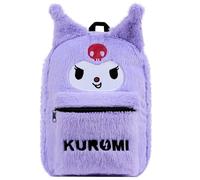 Hello Kitty Sac à Dos Fluffy en Peluche pour Fille et Ado, à la Mode pour Voyage, Cadeau (Kuromi Violet)