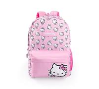 Hello Kitty Sac à dos rose pour filles | Sac d'école zippé avec imprimé | Sac streetwear pour enfants | Sac résistant pour le quotidien et les voyages | Produits dérivés
