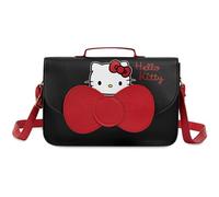 Hello Kitty Sac Bandoulière pour Filles et Ado - Sac a Main Pratique et Stylé - Idée Cadeau Fille (Noir/Rouge)