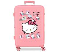 Hello Kitty Sanrio Bows Medium Rose Valise 46x65x23 cm Rigide ABS Serrure à Combinaison Latérale 56L 3.1kg 4 Doubles Roues
