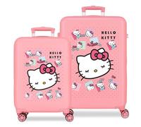 Hello Kitty Sanrio Bows Set de Valises Rose 46x65x23 cm Rigide ABS Fermeture à Combinaison Latérale 91L 5.6kg 4 Doubles Roues Bagage à Main