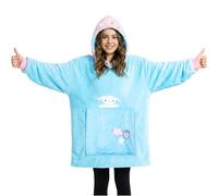 Hello Kitty Sanrio Cinnamoroll Sweat Polaire à Capuche Oversize Fille Ado et Peluche Intégrée, Couverture Portable, Anime Cadeau (Bleu Cinnamoroll)