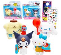 Hello Kitty Sanrio Ensemble de figurines et ses amis - Lot de 4 figurines Dreamland et autocollants | Ensemble de figurines Sanrio (Hello Kitty, Cinnamoroll, Pompompurin, Kuromi)