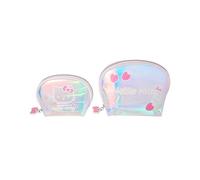 Hello Kitty Sanrio Gifts Trousse de maquillage en forme de dôme - Licence officielle - Grande et petite trousse de voyage, Multicolore iridescent