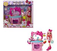 Hello KITTY Sanrio Hello Kitty coffret Cuisine avec figurine et poupée Éclair, 25 accessoires, jouet pour enfant dès 4 ans, GWX05