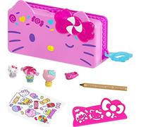 HELLO KITTY Sanrio Hello Kitty coffret Trousse et Accessoires Carnaval des Bonbons avec 2 figurines, gomme, règle, crayon et stickers, jouet pour enfant, GVC41