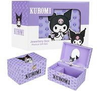 Hello Kitty Sanrio Kuromi Boîte à Bijoux Musicale Fille et Ado, Coffret Fille Kawaii Miroir Tiroirs Rangement Bijoux, Idée Cadeau, Décoration Chambre (Violet Kuromi)