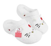 Hello Kitty Sanrio Sabots Femme et Ado Fille, EU 35-41, Pantoufles Hiver Jardin Intérieur Anime, Semelle Antidérapante Polaire (35 EU, Blanc)
