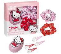 Hello Kitty Sanrio Set Brosse Cheveux et Accessoires Femme ou Fille, Pinces à Cheveux Chouchous Kawaii Brosse Démêlante Voyage, Cadeau Fille (Hello Kitty Brosse & Accessoires)
