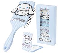 Hello Kitty Sanrio Set Brosse Cheveux et Miroir Fille ou Femme, Brosse Démêlante Paddle Kuromi Cinnamoroll, Miroir Pliant Kawaii, Cadeau Anime (Cinnamoroll Brosse)