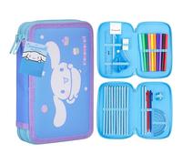 Hello Kitty Sanrio Trousse Scolaire Fille Remplie Fournitures Scolaires Kuromi Anime Trousse Feutres Grande Capacité Crayons de Couleur Idée Cadeau (Multi Cinnamoroll)