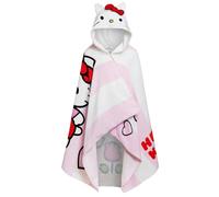 Hello Kitty Serviette à capuche avec capuche 3D pour fille Poncho en coton Serviette de plage Serviette de bain Peignoir à langer, Orchidée blanche, One Size