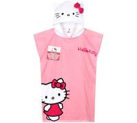 Hello Kitty Serviette de Bain Enfant à Capuche Peignoir Poncho de Bain Enfant Kawaii pour Piscine Plage Bain Cinnamoroll Kuromi (Poncho Rose Hello Kitty, 4-9 Ans)
