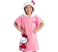 Hello Kitty Serviette de Bain Enfant à Capuche Peignoir Poncho de Bain Enfant Kawaii pour Piscine Plage Bain Cinnamoroll Kuromi (Poncho Rose Hello Kitty, 10-14 Ans)