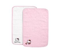 HELLO KITTY Set 2 Serviettes Change Bébé Brodées 30×45 cm - Éponge 100% Coton Douceur, Protection Imperméable - Matelas À Langer Nomade - Toilette, Hygiène Enfant - Produit Officiel Sanrio