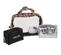 Hello Kitty Set 3 pièces: Trousse Voyage léopard zippée, Tailles variées