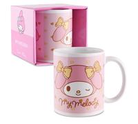 Hello Kitty Tasse 350 ml - My Melody Tasse en céramique avec anse - Design officiel Sanrio - Cadeau pour enfants et fans - Tasse à café/tasse