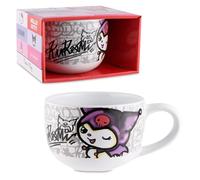 Hello Kitty Tasse en céramique, 600 ml, design graffiti Jombo, avec anse, design officiel Sanrio, cadeau pour enfants et fans, tasse à café/muesli