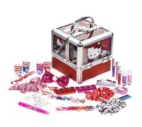 Hello Kitty - Townley Girl Train Case Cosmetic Makeup Set Includes Lip Gloss, Eye Shimmer, Nail Polish, Hair Accessories & More! For Girls, Ages 3+ Perfect for Parties & Makeovers